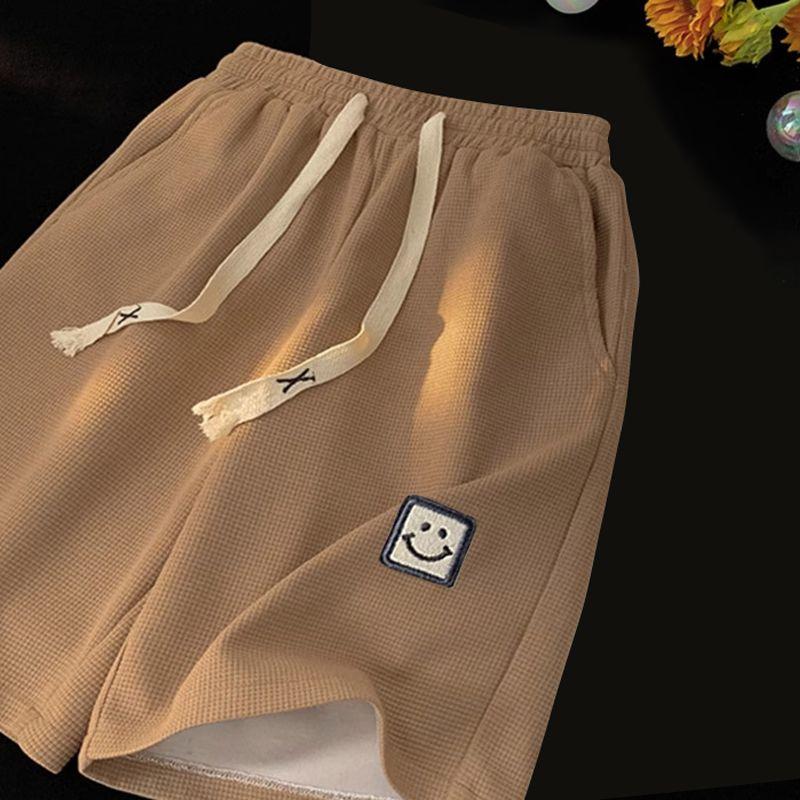 Waffle Simple Shorts Men's Summer Thin Drawstring Sports Five Pants Tide Ins Loose Hundred Straight Pants