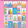 1 Set DIY Rainbow Scratch Painting Kit with Paints Pens Scraper Sticker