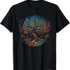 Mystieke Levensboom Grafische Print Unisex Katoenen Ronde Hals T-shirt Ademend
