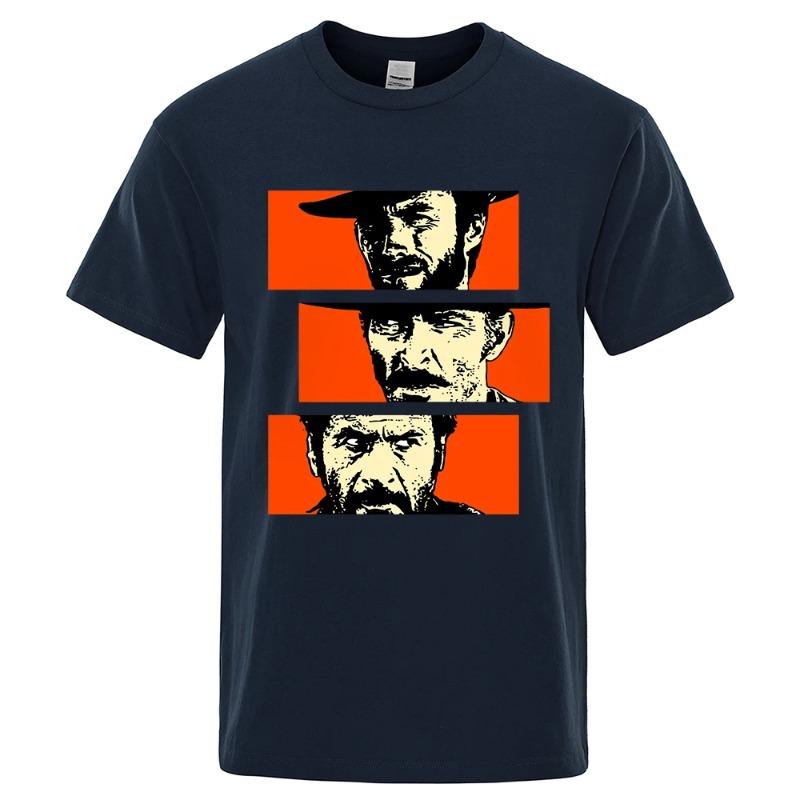 The Good The Bad Ugly Blondie Angel Eyes Tuco Cowboy T Shirt Men Il Buono Brutto Cattivo Oversized Cotton T-Shirts Men’s
