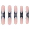 Long Wearable French Style Nail Tips with Butterfly Rhinestones, Detachable, 24-Piece Set.