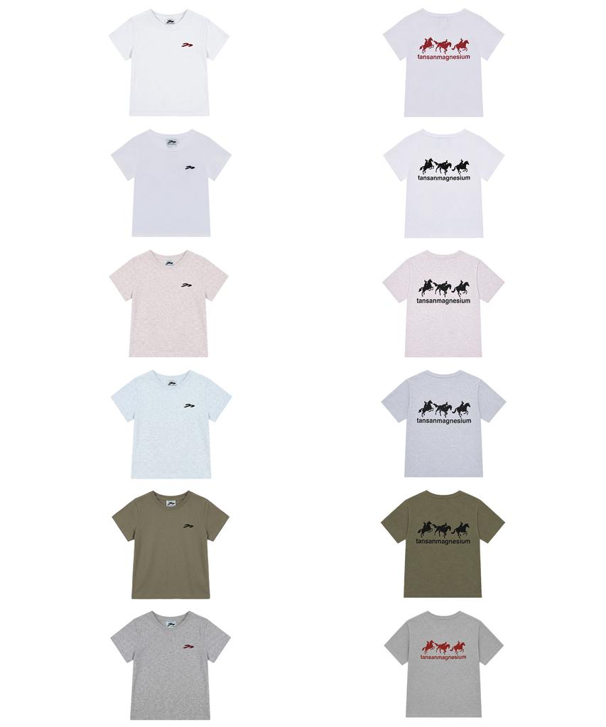 Tansanmageunesyum Horse Rabbit T-Shirt (Black/Grey)