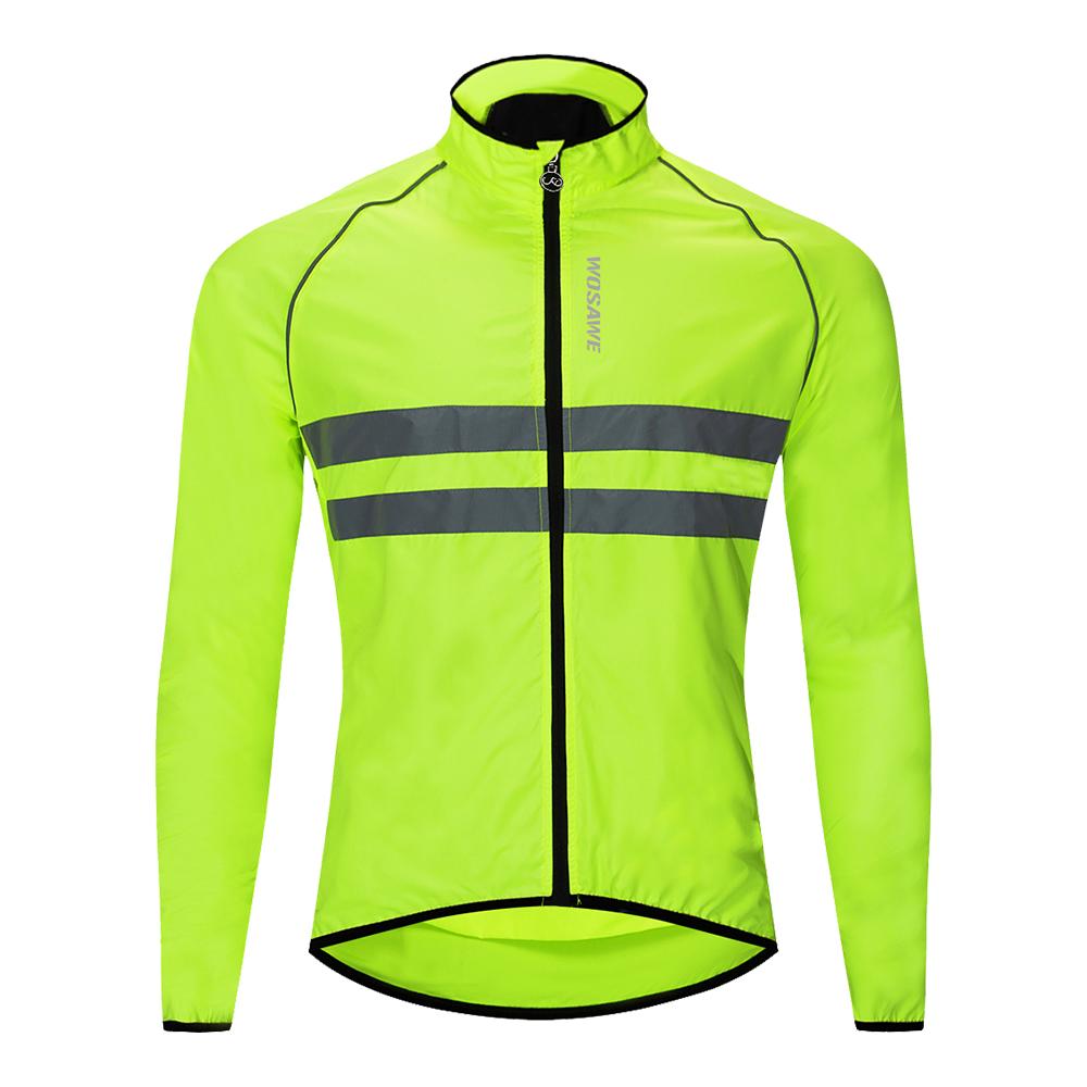 Wosawe Cycling Jackets Water Repellent Bike Windproof Windbreaker Reflective Bicycle Coat