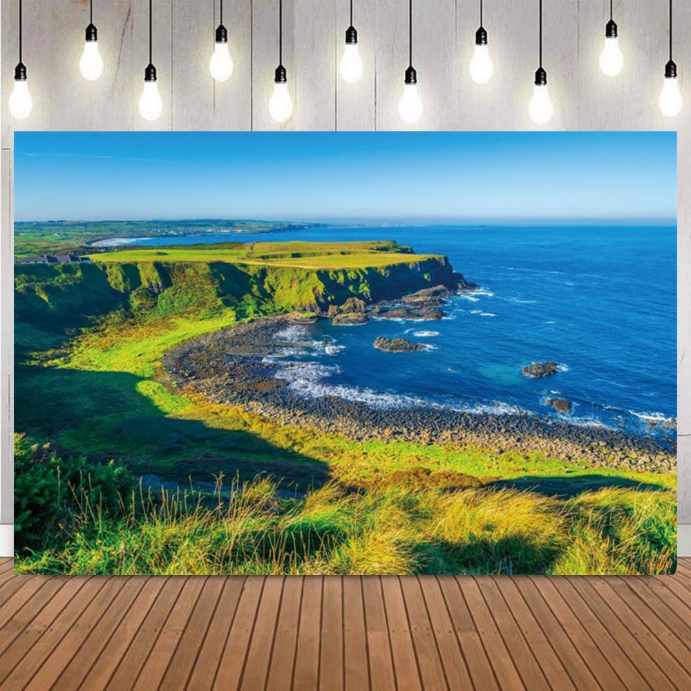 Alpine Lake Mountain Scenery Photo Backdrop Seaside Natural Landscape Photography Background for Portrait Shooting Home Decor9
