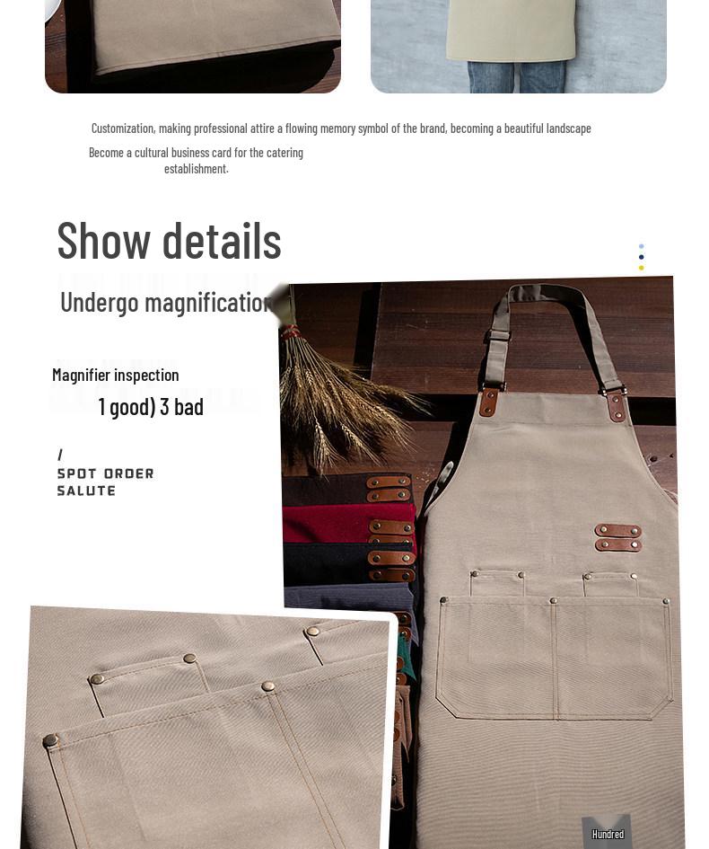 Custom Logo Canvas Apron - Waterproof, Perfect for Coffee Shops, Catering, Baking, and Artists