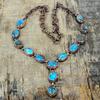 Tibetan Turquoise Necklace Electroformed Copper Necklace Adjustable Chain Necklace Copper Jewelry Gemstone Handmade Necklace Gifts for Women