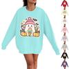 Sweat-shirt à col rond pour femme, décontracté, manches longues, imprimé Halloween