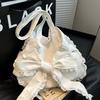 Sweet Girl Bow Canvas Shoulder Bag Casual Lace Handbag Personalized Creative Underarm Women's Bag