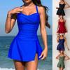 Vintage Strandurlaub Badeanzug Geteilter Badeanzug Damenrock Plus Size Badeanzug Boxershorts Feine Nähte in verschiedenen Farben Strandmode