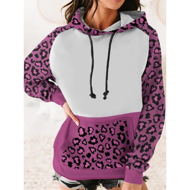 Sudaderas con capucha casuales de moda con estampado 3D color block para primavera otoño (De las mujeres)