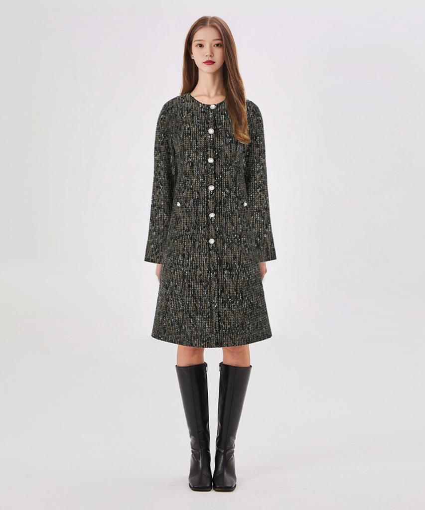SOUP Tweed Long Button Dress (Sacopf1)