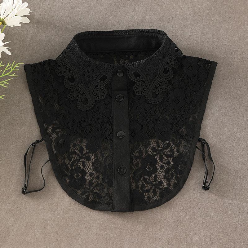 Perfect Match New Fake Collar Shirt Women White Lapel Ruffles Stand False Collar Woman Girls Detachable Collar Lace Removable Half Shirt