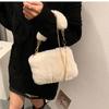 Autumn Winter Plush Faux Fur Handbag Small Square Chain Crossbody Shoulder Bag Fashi Fluffy Warm Shopper Tote