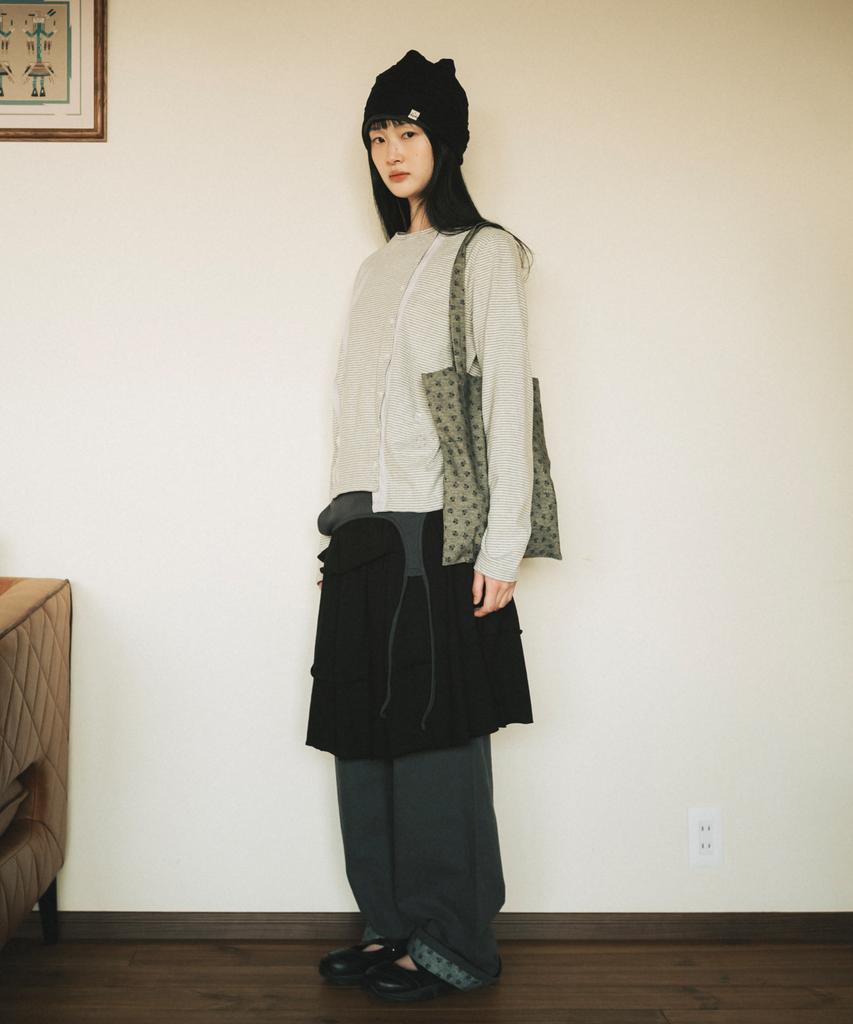 Ohesio Reversible Layered Beanie, Charcoal