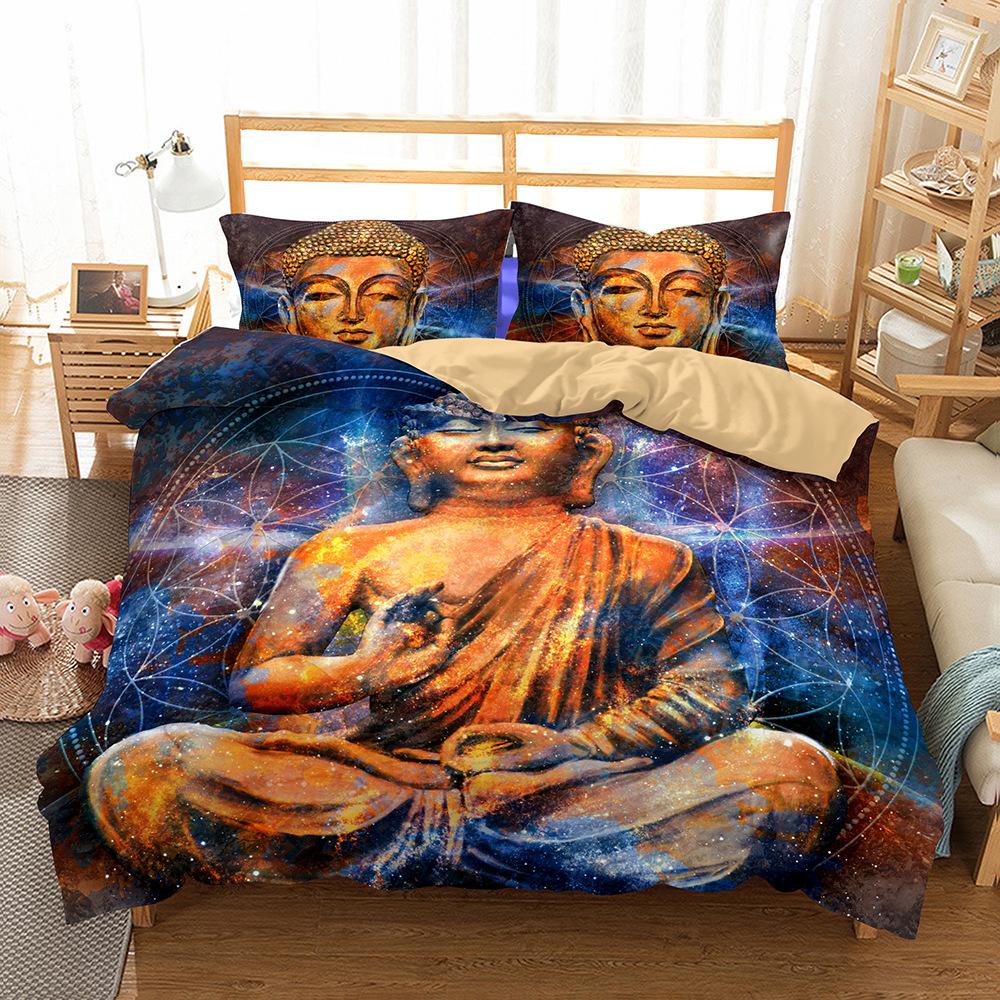Beddengoed Boeddha Dekbedovertrek Set Bed Beddengoed Huis Dekbedovertrek Beddengoed Set Luxe Kingsize Beddengoed Set Housse De Couette (geen Hoeslaken)