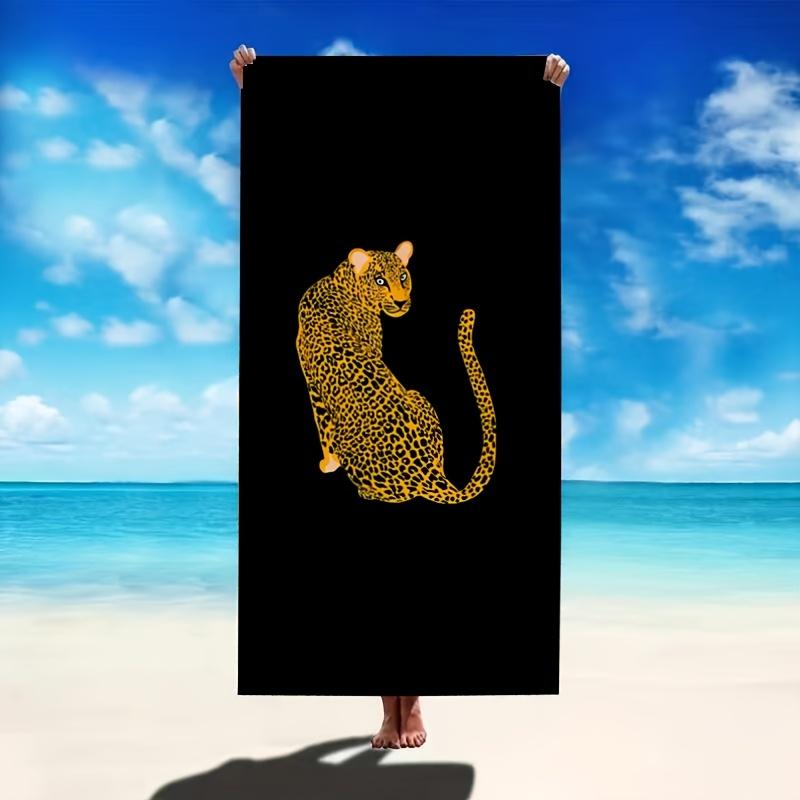 1PC Leopard Print Beach Towel, Multifunctional Towel for Beach, Pool, Bathroom, Camping, Travel, Yoga & Fitness