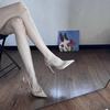 New Rhinestone Chain High Heels Stiletto Sexy Shallow Mouth Single Shoes Women's Pointed Temperament Banquet Shoes