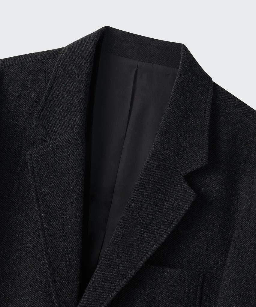 Musinsa Standard Wool Blend Traditional Out-Pocket Blazer [Charcoal Grey]