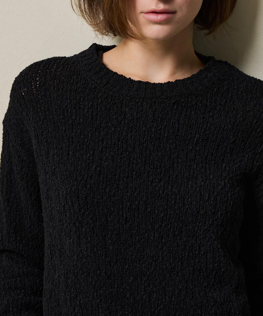 SHINE ON YOU Cotton Blend Loose Knit_ Soft Black