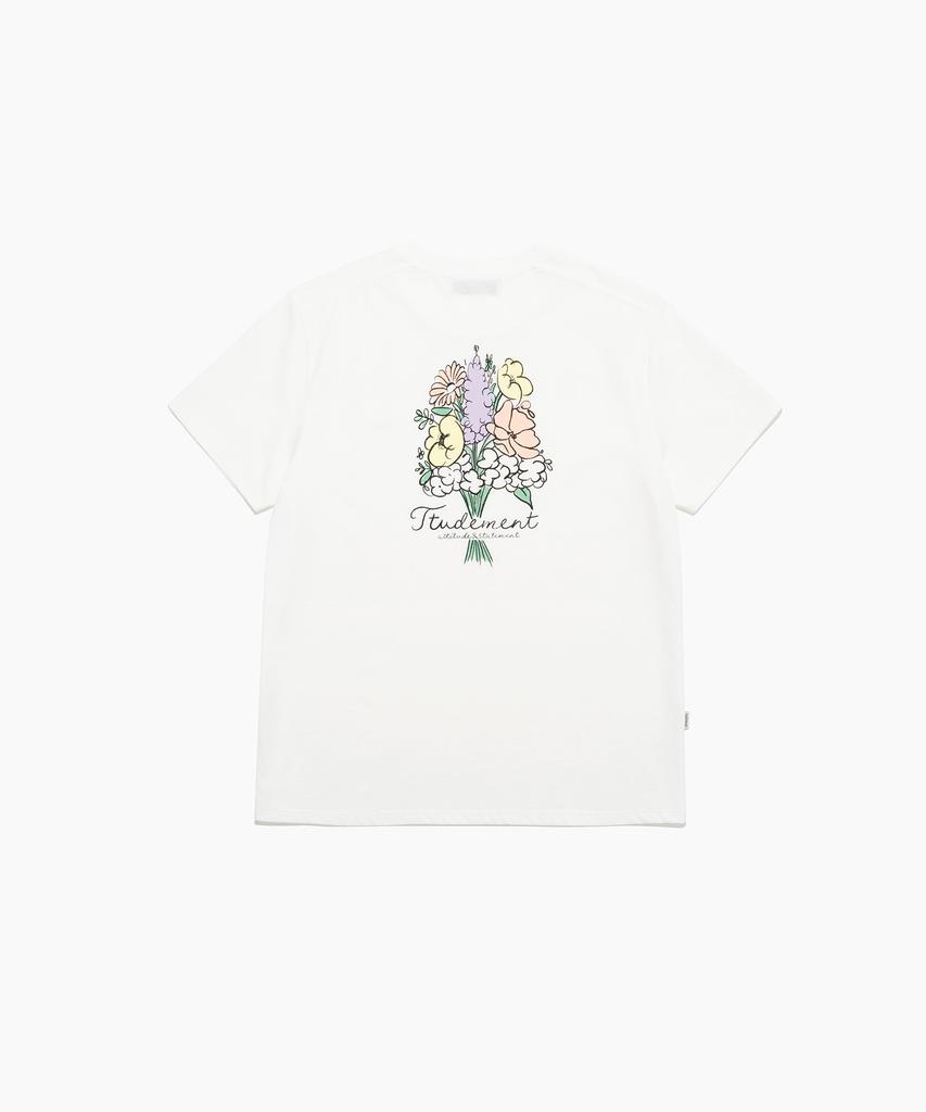 TTUDEMENT Floral Motif T-Shirt Ivory