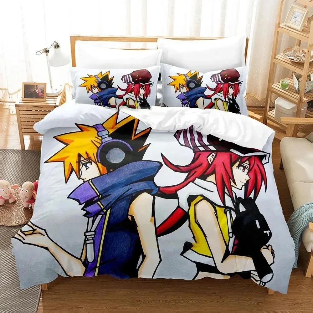 3D Print Neku Sakuraba World Ends Bedding Set Duvet Cover Bed Set Quilt Cover Pillowcase Comforter King Queen Size Boys Adult
