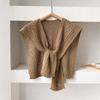2025 Korean Leisure Versatile Knitted Shawl Summer Air Conditioning Fake Collar Neck Cape Shoulder Solid Color Scarf For Women