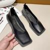 Chaussures plates à petit talon style Xiaoxiangfeng pour femmes, nouvelles chaussures à un seul bouton pour dames, bout carré, semelle souple, chaussures de grand-mère, chaussures Doudou printemps et automne