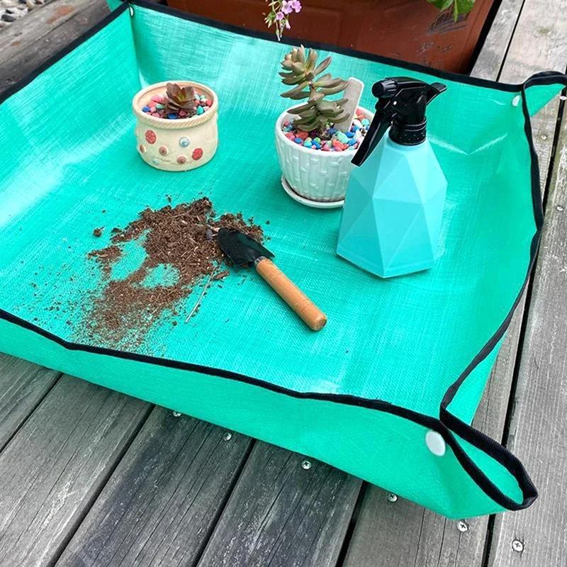 50/66/75/100cm Gardening Mat PE Transplanting Plant Waterproof Square Plant Potting Mat Thicken Foldable Garden Accessories