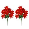 13 Zoll Künstliche Weihnachtssternblume 5/7 Köpfe Rot Weihnachten Künstlicher Weihnachtsstern Faux Seide Weihnachtssternstrauß mit Stiel für Hochzeit Neujahr Floral