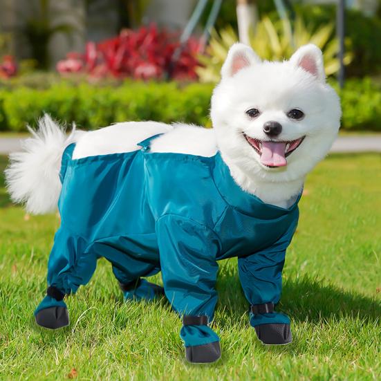 Bottes de pluie imperméables pour chiens, bottes à bretelles pour animaux de compagnie, protection du ventre et des pattes pour chiots de petite et moyenne taille, pantalons de pluie et de neige, leggings pour chiens pour promenades en extérieur