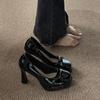 Temperament Socialite Thick Heel Single Shoes Women's 2024 Spring and Summer New French Niche Versatile Skirt White High Heels