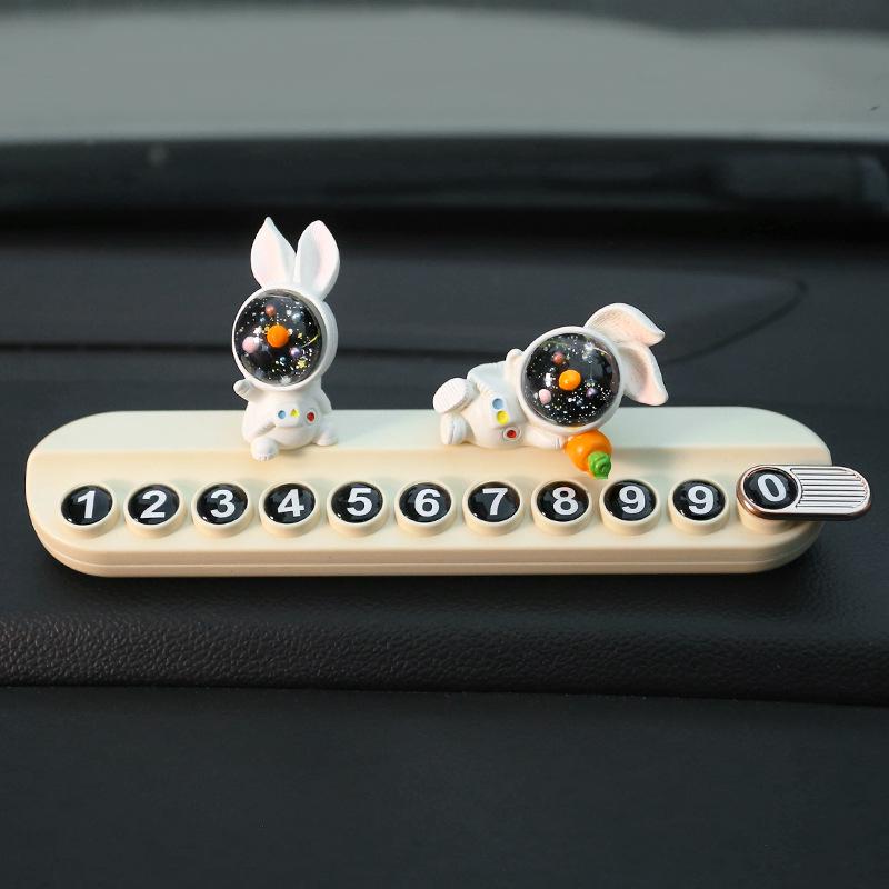 Creative Rabbit Car Phone Plate for Temporary Parking