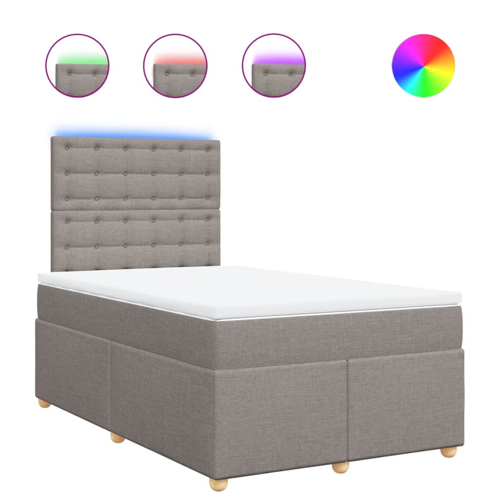 Vidaxl Kontinentalbett Mit Matratze, Taupe, Stoff, 120X200 Cm