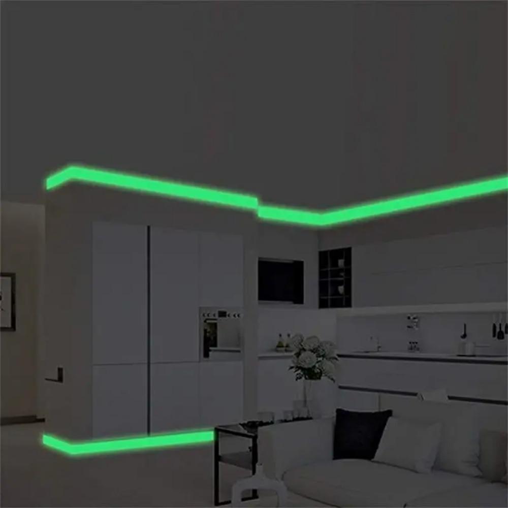 3M 2 buc. bandă luminoasă fluorescentă noapte autoadeziv care strălucește în întuneric autocolant siguranță securitate decorarea casei scări benzi de avertizare