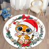 Weihnachtsdekoration Kawaii bedruckter runder Teppich Zuhause Schlafzimmer Kinder Wohnzimmer Bodenmatte rutschfest