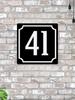 House Number 30 Classic Black Metal Sign 20x20cm, Modern Door Wall Decor