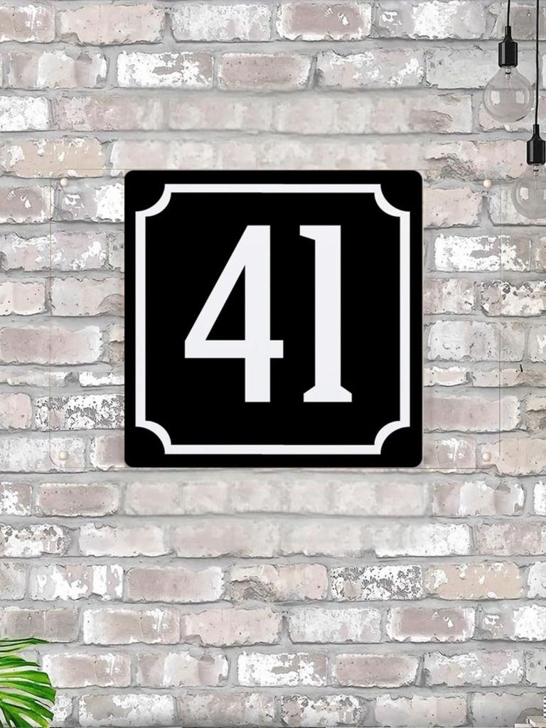 House Number 30 Classic Black Metal Sign 20x20cm, Modern Door Wall Decor