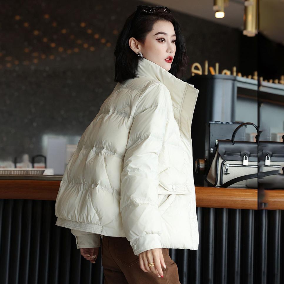 Down Jacket Women'S Short Winter Women'S Duck Down Fashion Jacket Plus Stand Up Collar