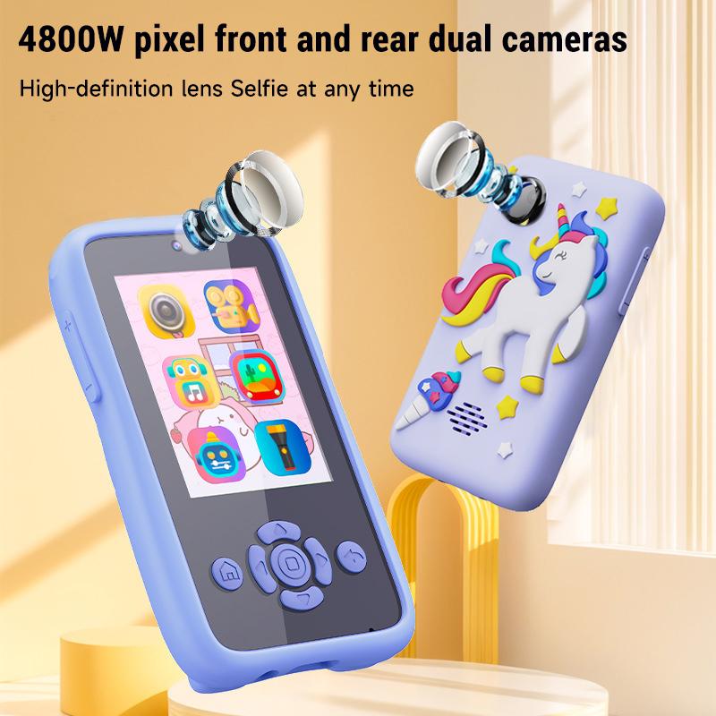 Jucării pentru telefon pentru bebeluși Telefon inteligent Jucării cu cameră de desene animate Muzical Mini telefon mobil Jucărie de învățare Husă din silicon Jucărie Cadou aparat foto digital pentru copii
