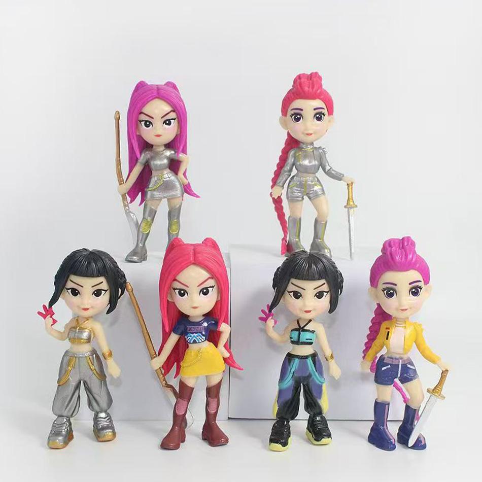 6 stuks/set Anime Kpop Demon Hunt serie Figuur Beeldje Speelgoed Bureaubeelden Ornament Halloween/Kerst Kindercadeaus
