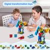 Number Transforming Toys, Number Bot Transforming Robet Toys For Tollders Teaching, School STEM Number Learnnig Toys For Boy 3 4 Years Old