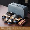 Light luxury retro black and white gradual change Shanhai teapot set household simple ceramic Kung Fu tea set enterprise