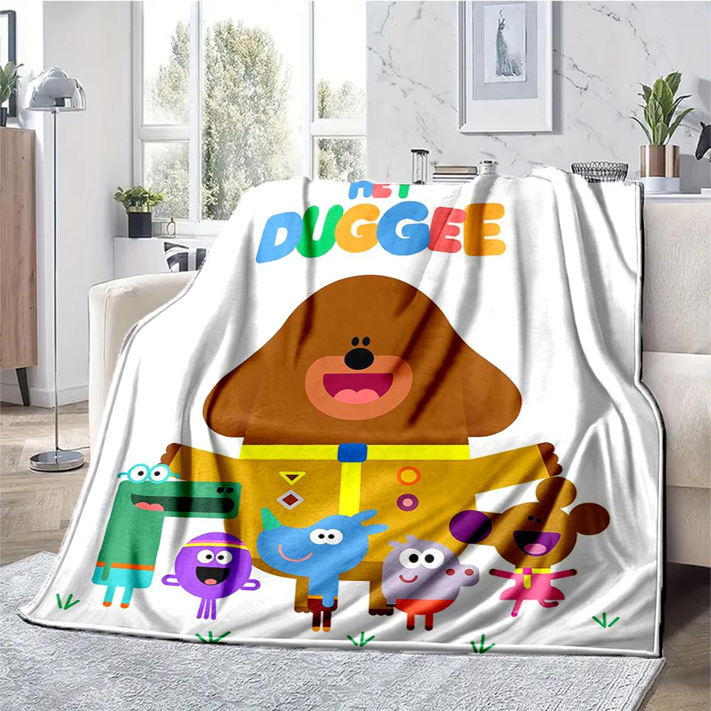 Hey Duggee Theme Printed Blanket - Perfect for Couch, Bed, Travel & Outdoor Use | Machine Washable, Cozy & Durable.