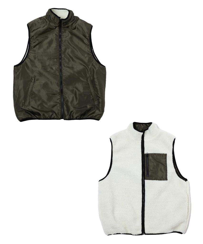 WEGO Gilet Reversibile in Boa Taglia Bianco, M,