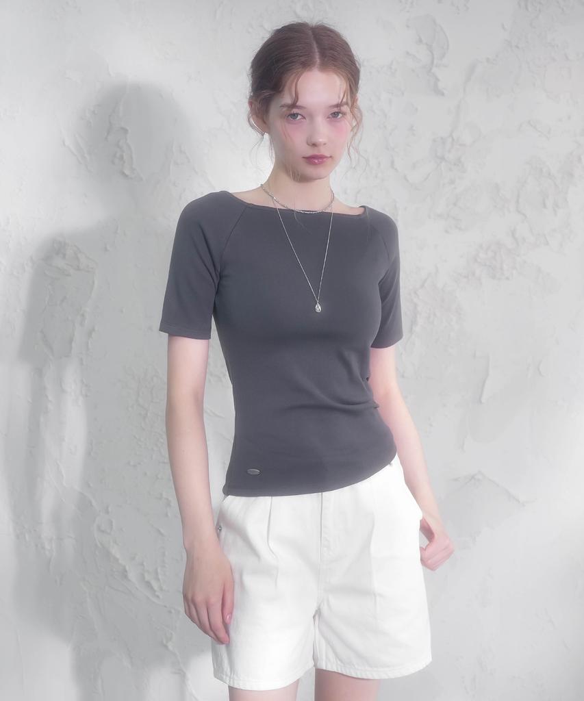 VIVACIOUS Divin Boat Neck Side Tuck T-Shirt_4 Colors