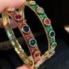 Exquisite European and American Micro-paved Zirconium Multi-color Oil Dripping Bracelet