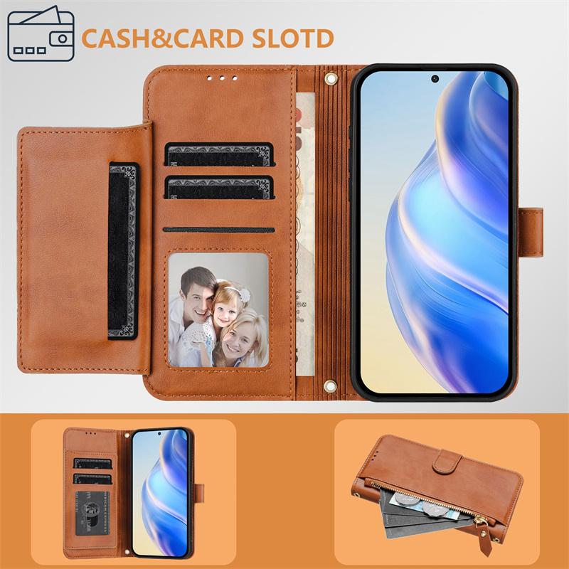 Flip Case for Infinix Hot 20 Pro 30 Play Nfc 20i 20S 30i X669 X6835 4G 5G Leather Wallet Cover Card Slot Bag Zipper Casing