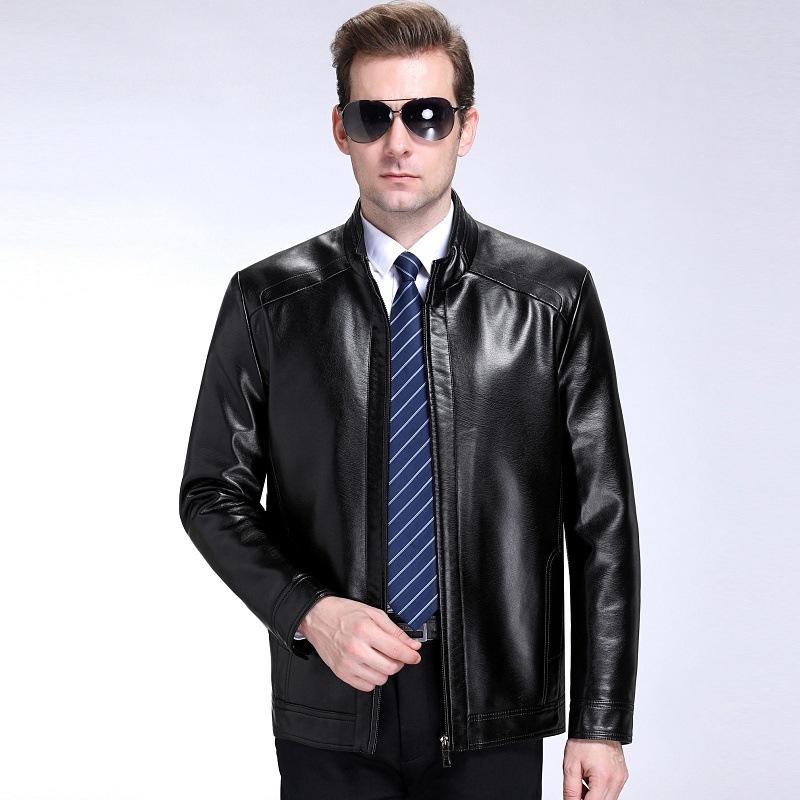 Autumn and winter genuine leather jackets for men, velvet warm sheepskin jackets for men, casual leather jackets for men