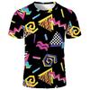 Hip Hop Short Sleeve 3D Print Men T-Shirts Neon Disco Party Costume Oversized Tees Harajuku Y2k Top Kid Clothing