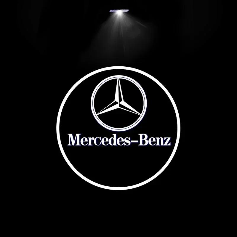 Hot W204 2025 Hot New 2pcs Car Door Welcome Light Logo Emblem For Mercedes Benz A C E GLC GLA GLE GLB Class W177 W205 W212 W213 FJ1